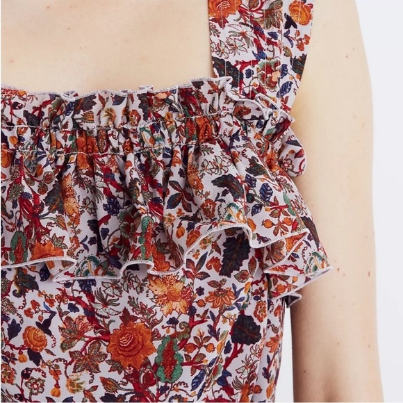 Madewell x Karen Walker Silk Floral Rosalie Ruffled Dress - Picture 4 of 16